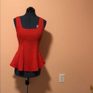 Red peplum top